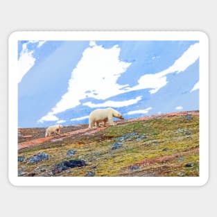 Polar bear and cub Sticker